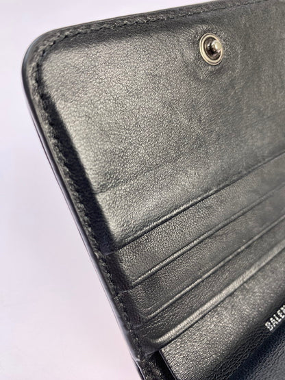 【中古品】【メンズ/レディース】 BALENCIAGA バレンシアガ MONACO MINI WALLET 765459 モナコ ミニウォレット 二つ折り財布 181-251113-kk-04-min カラー：ブラック 万代Net店