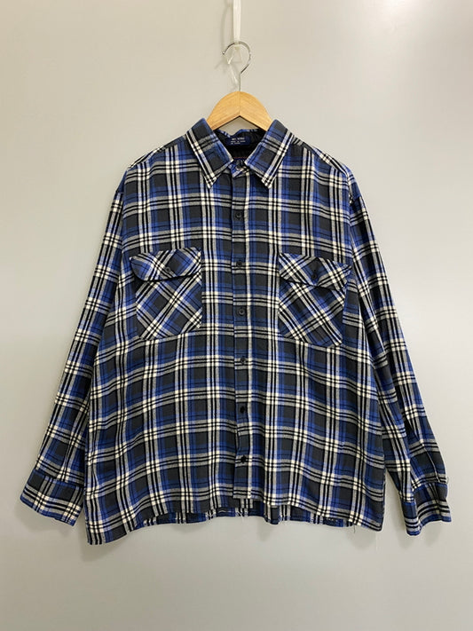 【中古品】【メンズ】 COLEMAN コールマン LS ACRYLIC CHECK SHIRT ロングスリーブ アクリル チェック シャツ メンズ 長袖 144-260702-hu-35-min サイズ：Ｌ カラー：ブルー/グレー系（チェック） 万代Net店