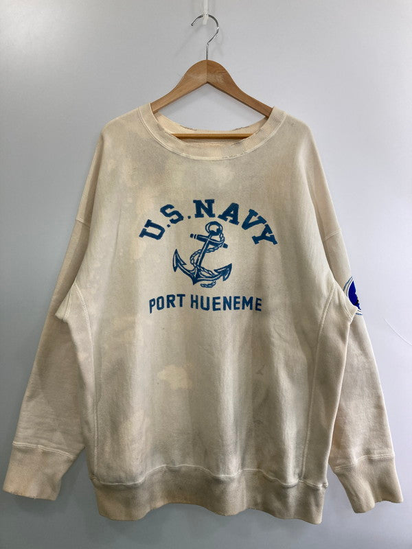 【現状渡し品】【メンズ】 BOW WOW バウ・ワウ BW242-USSA USN SEEBEES SWEATSHIRTS AGING スウェットシャツ トップス 142-251112-ks-38-min サイズ：XL カラー：アイボリー 万代Net店