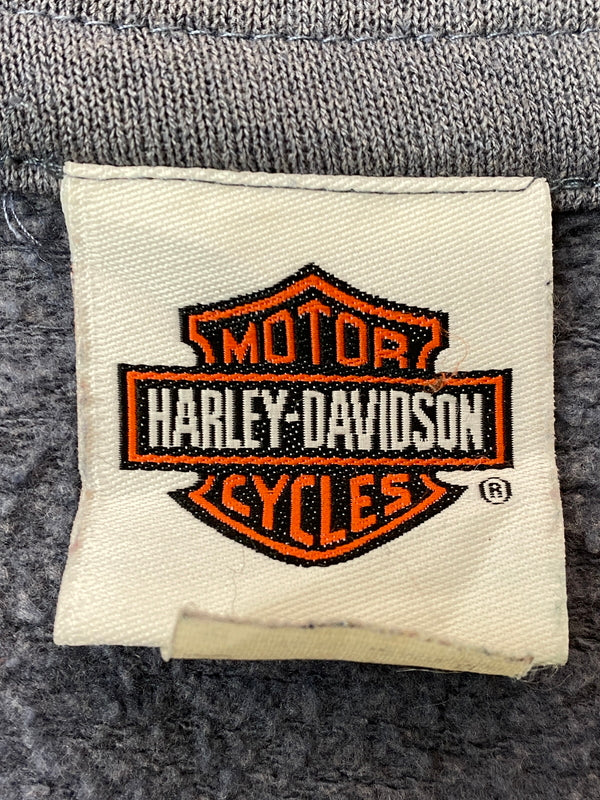 【中古品】【メンズ】 HARLEY DAVIDSON ハーレーダビッドソン HALF ZIP SWEAT SHIRT ハーフジップ スウェットシャツ トップス 146-260715-yn-01-min サイズ：2XL カラー：ブルーグレー 万代Net店