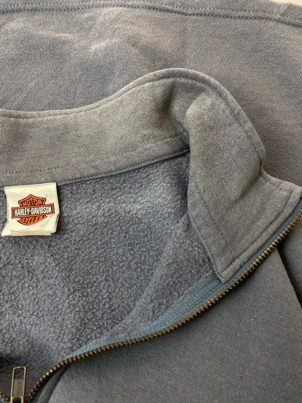 【中古品】【メンズ】 HARLEY DAVIDSON ハーレーダビッドソン HALF ZIP SWEAT SHIRT ハーフジップ スウェットシャツ トップス 146-260715-yn-01-min サイズ：2XL カラー：ブルーグレー 万代Net店