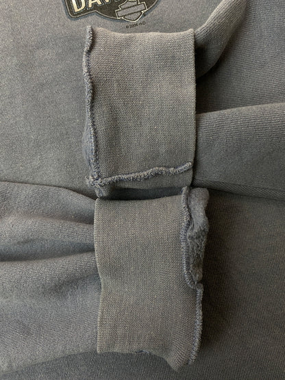 【中古品】【メンズ】 HARLEY DAVIDSON ハーレーダビッドソン HALF ZIP SWEAT SHIRT ハーフジップ スウェットシャツ トップス 146-260715-yn-01-min サイズ：2XL カラー：ブルーグレー 万代Net店