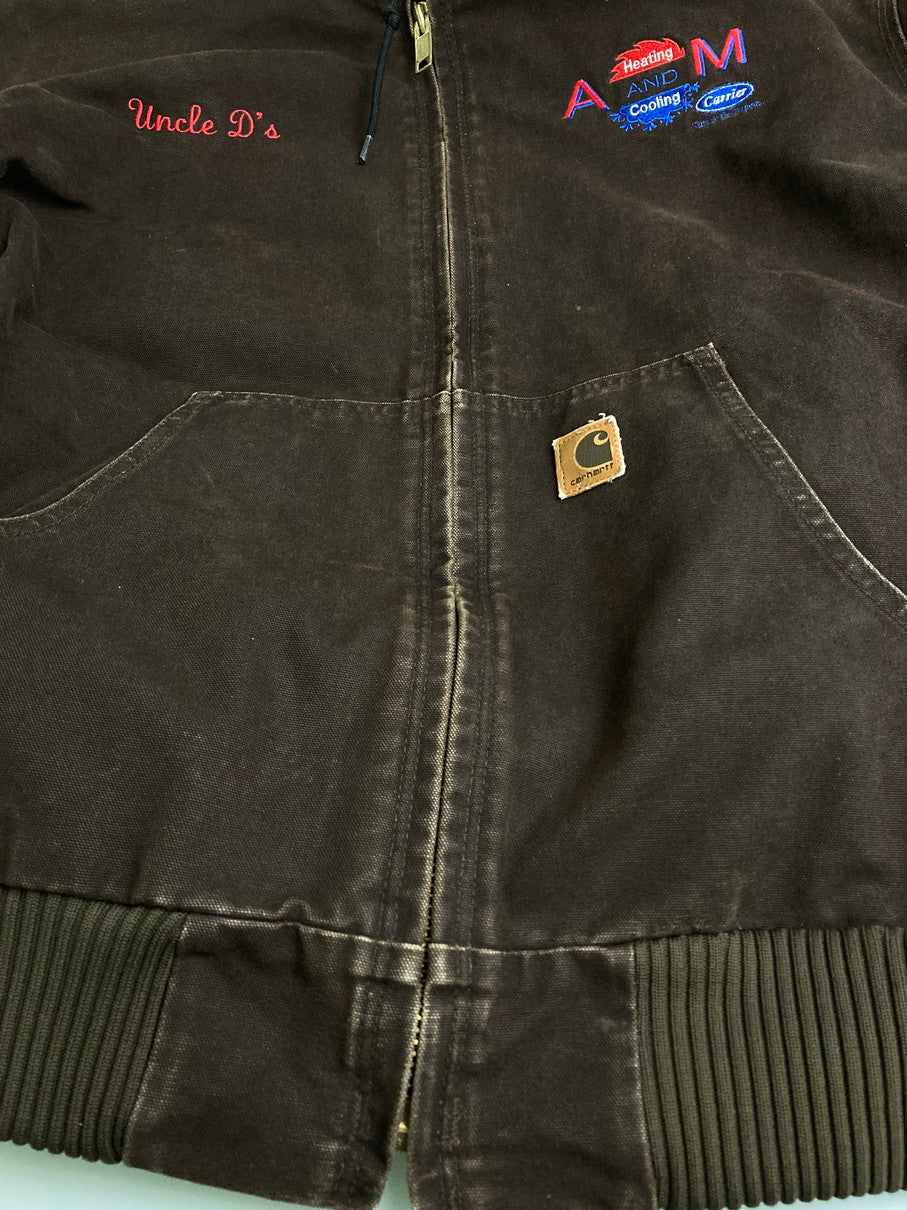 【中古品】【メンズ】 Carhartt カーハート 00S COMPANY LOGO ACTIVE JACKET BROWN アクティブジャケット アウター 146-251114-AS-2-min サイズ：2XL カラー：ブラウン 万代Net店