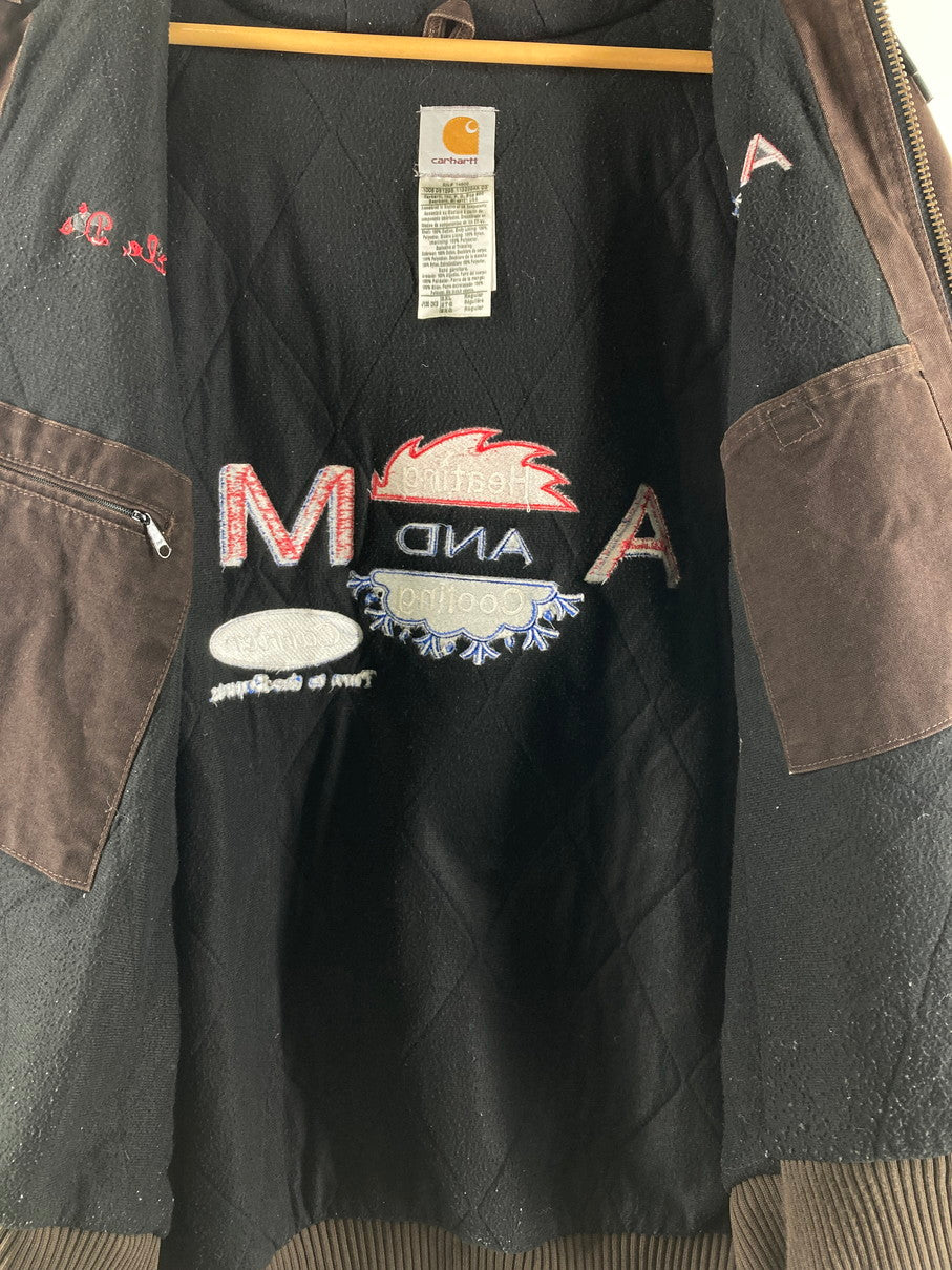 【中古品】【メンズ】 Carhartt カーハート 00S COMPANY LOGO ACTIVE JACKET BROWN アクティブジャケット アウター 146-251114-AS-2-min サイズ：2XL カラー：ブラウン 万代Net店