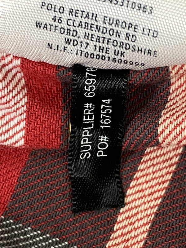 【中古品】【メンズ】 RRL ダブルアールエル COTTON CHECK SHIRT コットンチェックシャツ 長袖シャツ トップス 145-260709-yn-09-min サイズ：3 カラー：レッド 万代Net店