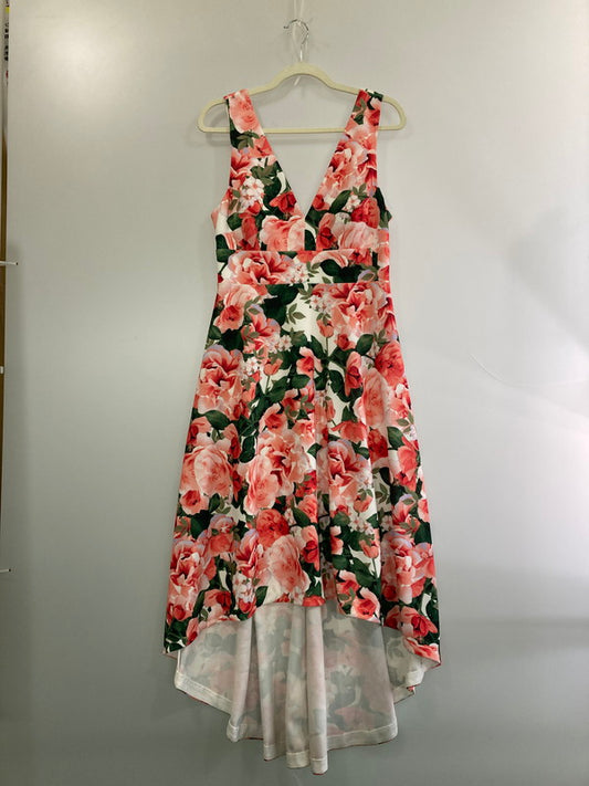 【中古品】【レディース】 CALVIN KLEIN カルバンクライン FLORAL PRINT NS ONE-PIECE フローラルプリント ノースリーブワンピース トップス 170-260327-SH-08-min サイズ：6 カラー：ピンク/ホワイト 万代Net店