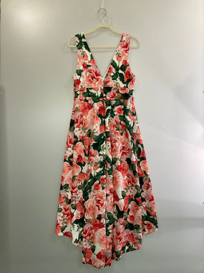 【中古品】【レディース】 CALVIN KLEIN カルバンクライン FLORAL PRINT NS ONE-PIECE フローラルプリント ノースリーブワンピース トップス 170-260327-SH-08-min サイズ：6 カラー：ピンク/ホワイト 万代Net店