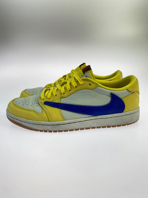 【中古品】【メンズ】 NIKE ナイキ × TRAVIS SCOTT トラビス・スコット 別注 コラボ WMNS AIR JORDAN 1 LOW OG SP CANARY DZ4137-700 ウィメンズ エア ジョーダン 1 ロー オリジナル スニーカー 靴 160-251113-kk-13-min カラー：ANARY/RACER BLUE-LIGHT SILVER 万代Net店