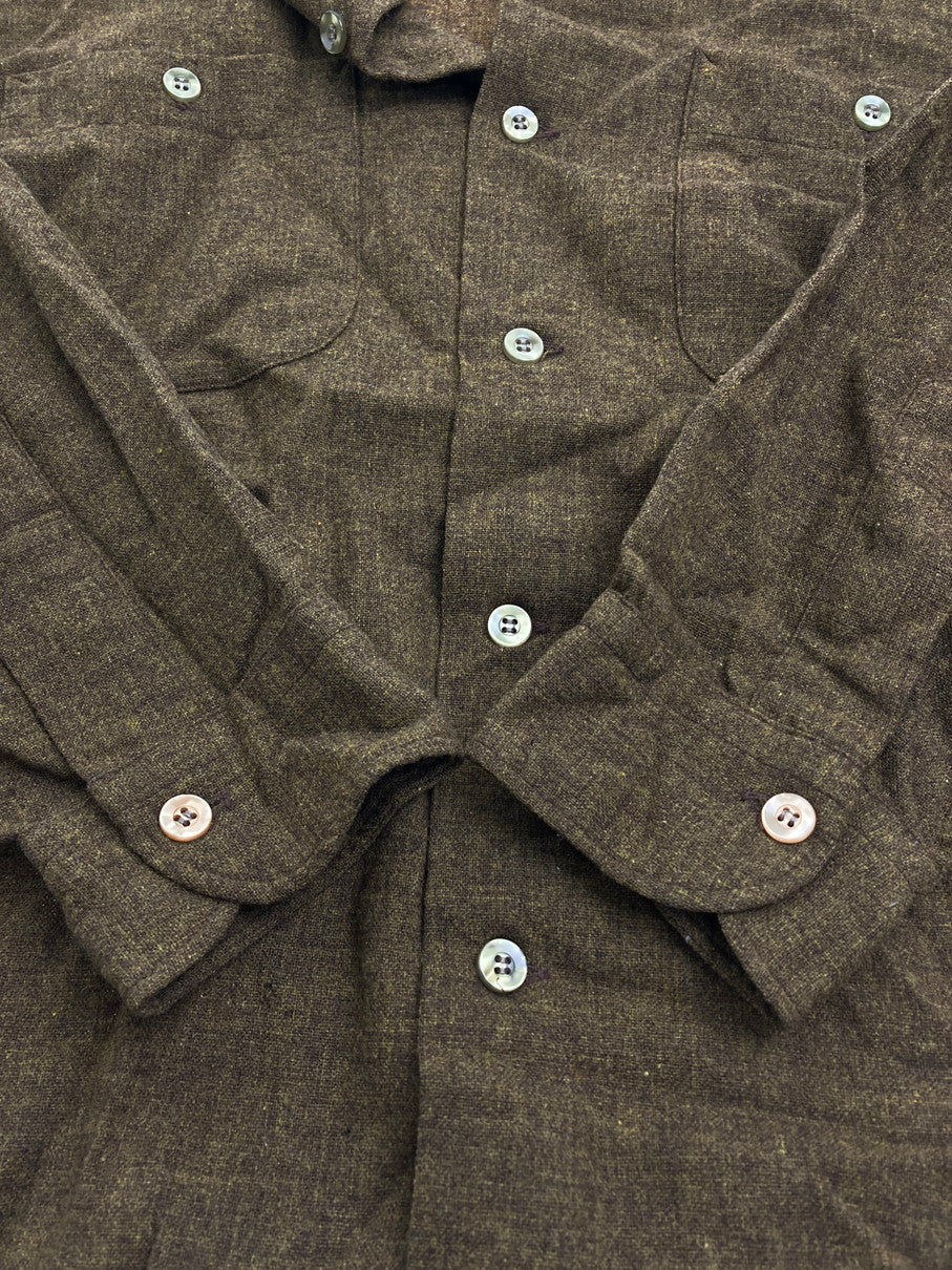 【現状渡し品】【メンズ】 PENDLETON ペンドルトン 60S WOOL OPEN COLAR SHIRT ウール オープンカラーシャツ ロングスリーブ 146-251111-AS-9-min サイズ：L カラー：ブラウン 万代Net店