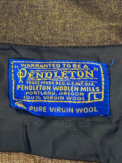 【現状渡し品】【メンズ】 PENDLETON ペンドルトン 60S WOOL OPEN COLAR SHIRT ウール オープンカラーシャツ ロングスリーブ 146-251111-AS-9-min サイズ：L カラー：ブラウン 万代Net店