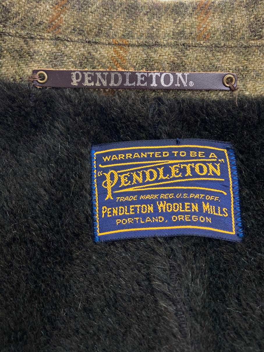 【中古品】【メンズ】 PENDLETON ペンドルトン WOOL CHECK COAT ウールチェックコート アウター 144-251111-AS-17-min サイズ：下記参照 カラー：グリーン/ブラウン 万代Net店