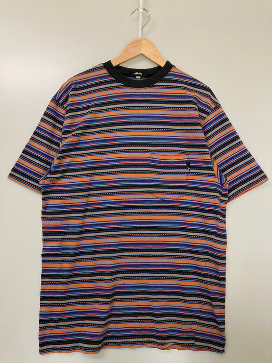 【中古品】【メンズ】 OLD STUSSY オールドステューシー 80S JACQUARD DESIGN POCKET TEE ポケットTシャツ ショートスリーブ 142-251111-AS-5-min サイズ：M カラー：マルチカラー 万代Net店