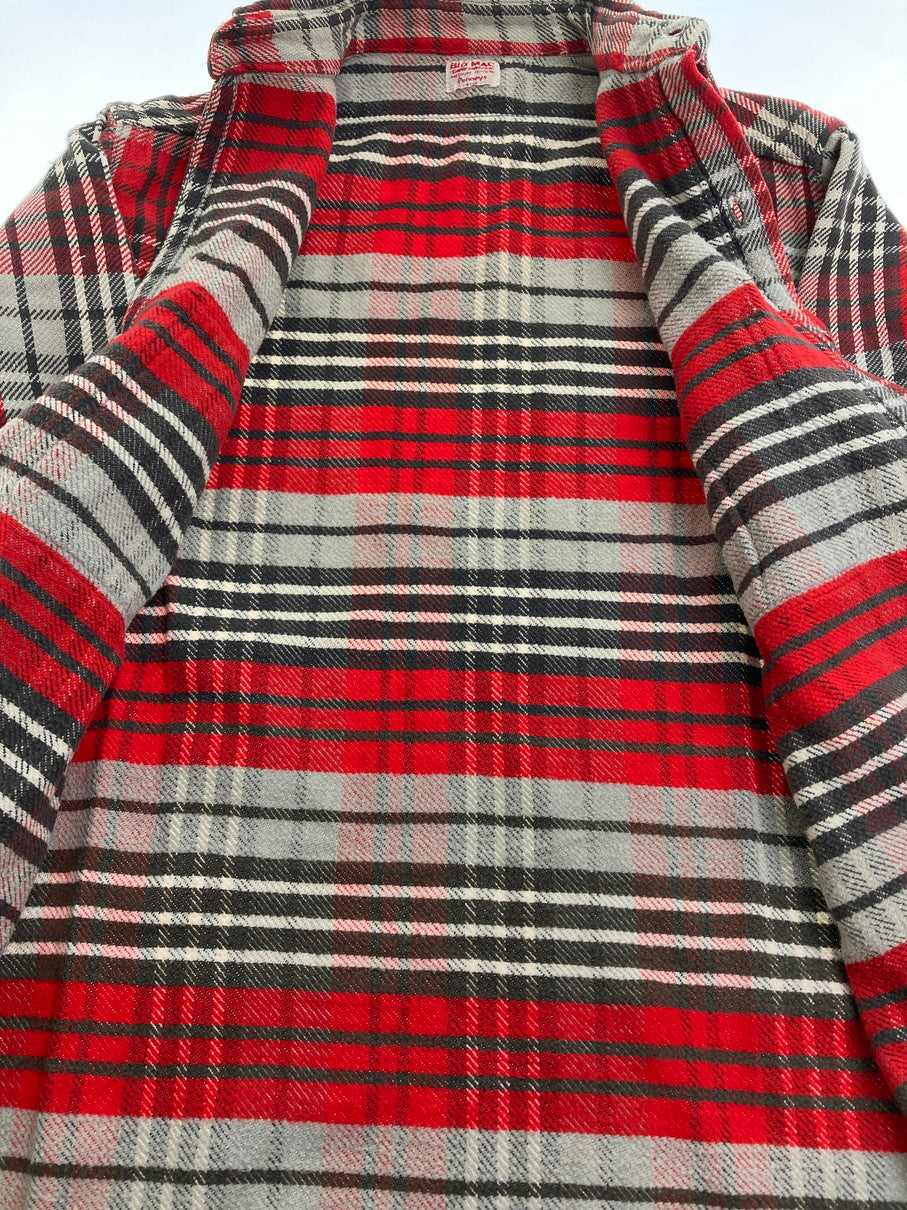 【現状渡し品】【メンズ】 BIG MAC ビックマック 60S CHECK FLANNEL SHIRT チェックフランネルチェック ロングスリーブ 146-251111-AS-11-min サイズ：M カラー：レッド/グレー 万代Net店