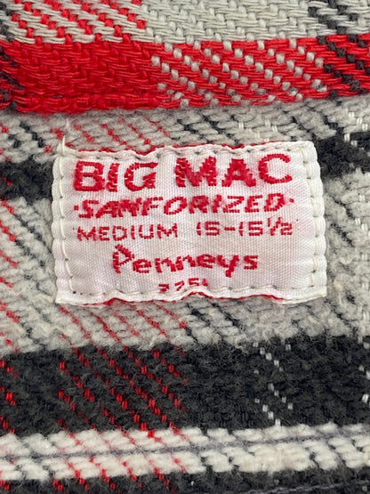 【現状渡し品】【メンズ】 BIG MAC ビックマック 60S CHECK FLANNEL SHIRT チェックフランネルチェック ロングスリーブ 146-251111-AS-11-min サイズ：M カラー：レッド/グレー 万代Net店