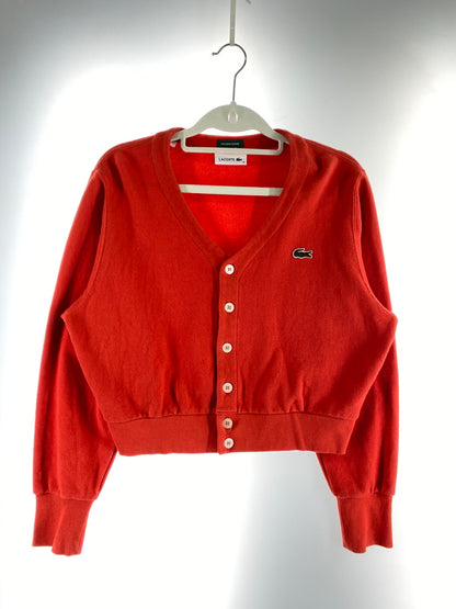 【中古品】【レディース】 LACOSTE ラコステ ×BEAMS BOY SHORT CARDIGAN ビームス ボーイ ショート カーディガン SF003PM トップス 170-260912-hu-70-min サイズ：36 カラー：レッド 万代Net店