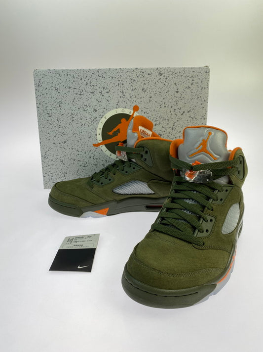 【中古品】【メンズ】 NIKE ナイキ AIR JORDAN 5 RETRO DD0587-308 エア ジョーダン 5 レトロ スニーカー 靴 160-251113-kk-16-min カラー：ARMY OLIVE/SOLAR ORANGE 万代Net店
