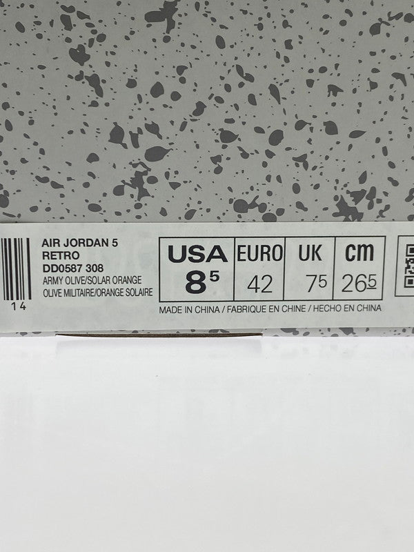 【中古品】【メンズ】 NIKE ナイキ AIR JORDAN 5 RETRO DD0587-308 エア ジョーダン 5 レトロ スニーカー 靴 160-251113-kk-16-min カラー：ARMY OLIVE/SOLAR ORANGE 万代Net店