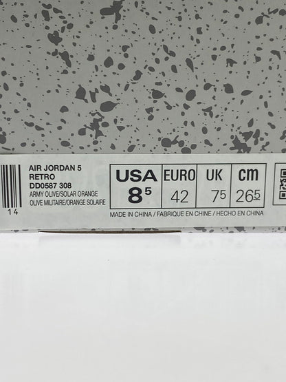 【中古品】【メンズ】 NIKE ナイキ AIR JORDAN 5 RETRO DD0587-308 エア ジョーダン 5 レトロ スニーカー 靴 160-251113-kk-16-min カラー：ARMY OLIVE/SOLAR ORANGE 万代Net店