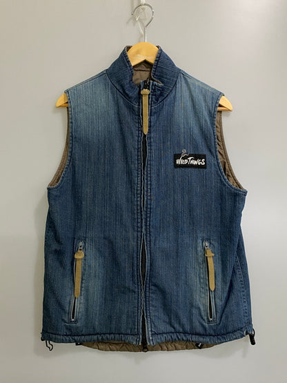 【中古品】【メンズ】 WILD THINGS ワイルドシングス PRIMALOFT REVERSIBLE VEST プリマロフト リバーシブル ベスト メンズ アウター デニム 144-260702-hu-33-min サイズ：Ｓ カラー：インディゴ/カーキ 万代Net店