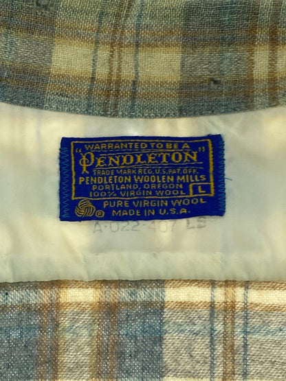 【現状渡し品】【メンズ】 PENDLETON ペンドルトン 70S WOOL PLAID LOOP SHIRT シャツ トップス 146-251116-zi-30-min サイズ：L カラー：ライトブルー/ベージュ 万代Net店