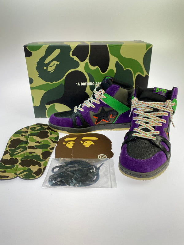 【中古美品】【メンズ】 A BATHING APE アベイシングエイプ 21AW BAPE STA 93 HI HALLOWEEN 0ZXSH291016WH ベイプスタ 93 ハイ ハロウィーン スニーカー 靴 162-251113-kk-18-min カラー：PURPLE 万代Net店