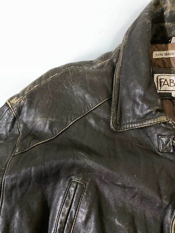 【現状渡し品】【メンズ】 FABIANI ファビアーニ LEATHER COAT レザー コート アウター 146-260918-hu-33-min サイズ：M カラー：ブラウン系 万代Net店