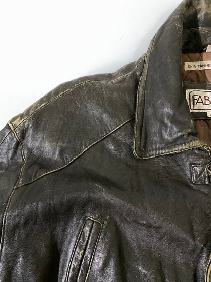 【現状渡し品】【メンズ】 FABIANI ファビアーニ LEATHER COAT レザー コート アウター 146-260918-hu-33-min サイズ：M カラー：ブラウン系 万代Net店