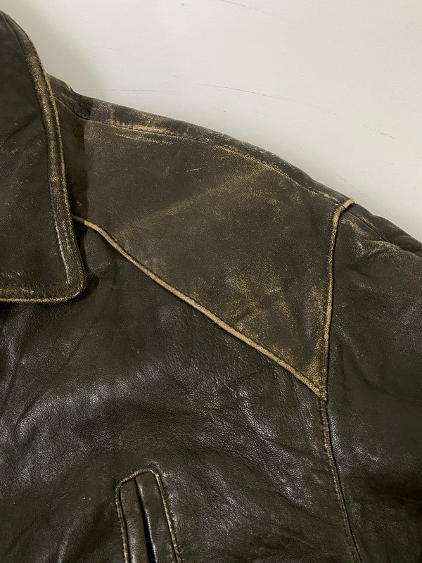 【現状渡し品】【メンズ】 FABIANI ファビアーニ LEATHER COAT レザー コート アウター 146-260918-hu-33-min サイズ：M カラー：ブラウン系 万代Net店