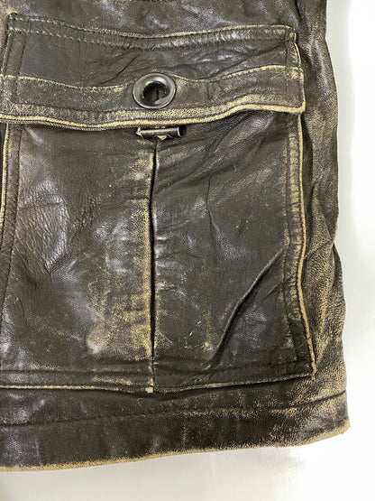 【現状渡し品】【メンズ】 FABIANI ファビアーニ LEATHER COAT レザー コート アウター 146-260918-hu-33-min サイズ：M カラー：ブラウン系 万代Net店