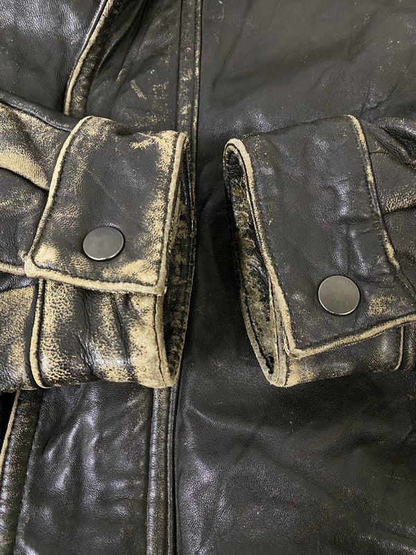 【現状渡し品】【メンズ】 FABIANI ファビアーニ LEATHER COAT レザー コート アウター 146-260918-hu-33-min サイズ：M カラー：ブラウン系 万代Net店