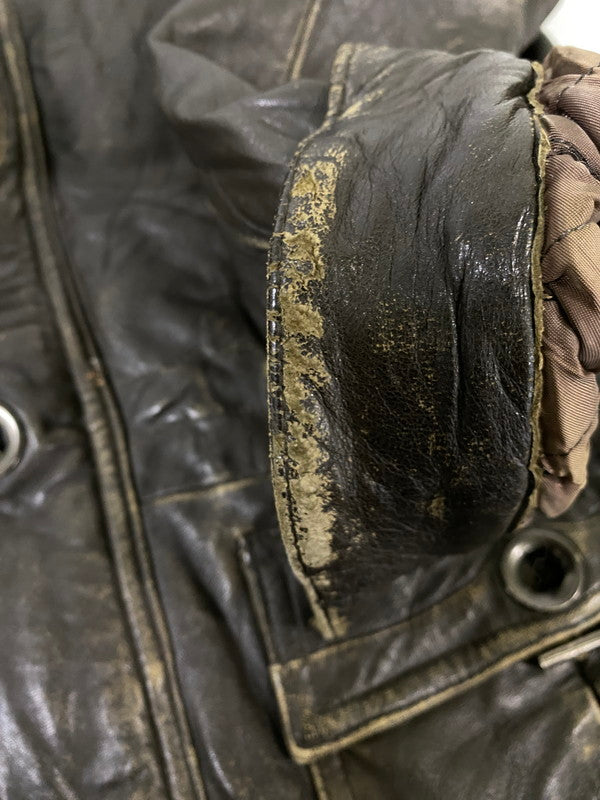 【現状渡し品】【メンズ】 FABIANI ファビアーニ LEATHER COAT レザー コート アウター 146-260918-hu-33-min サイズ：M カラー：ブラウン系 万代Net店