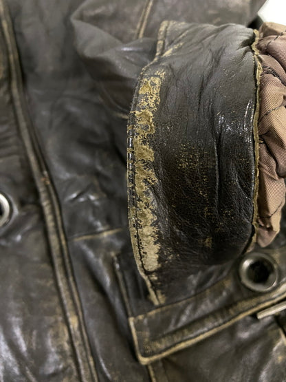 【現状渡し品】【メンズ】 FABIANI ファビアーニ LEATHER COAT レザー コート アウター 146-260918-hu-33-min サイズ：M カラー：ブラウン系 万代Net店