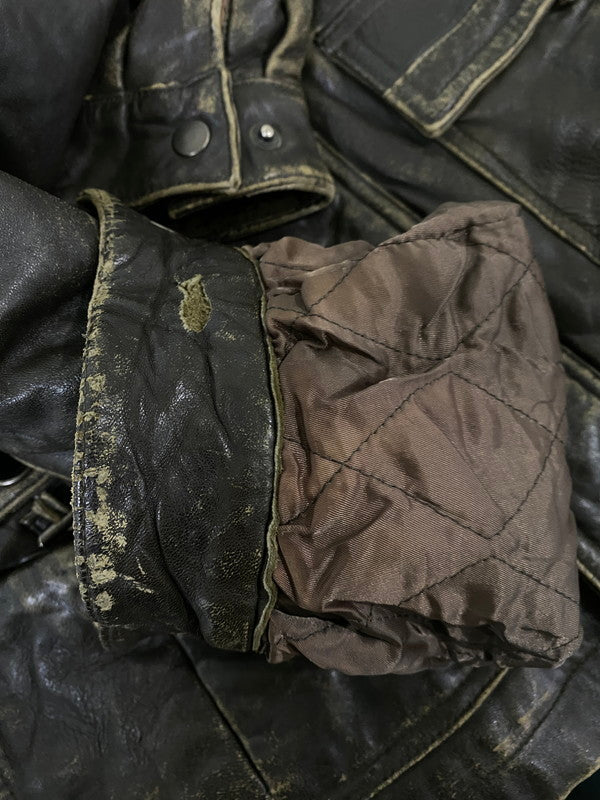 【現状渡し品】【メンズ】 FABIANI ファビアーニ LEATHER COAT レザー コート アウター 146-260918-hu-33-min サイズ：M カラー：ブラウン系 万代Net店