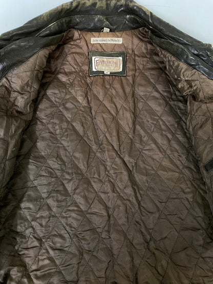 【現状渡し品】【メンズ】 FABIANI ファビアーニ LEATHER COAT レザー コート アウター 146-260918-hu-33-min サイズ：M カラー：ブラウン系 万代Net店