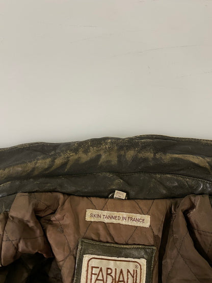 【現状渡し品】【メンズ】 FABIANI ファビアーニ LEATHER COAT レザー コート アウター 146-260918-hu-33-min サイズ：M カラー：ブラウン系 万代Net店