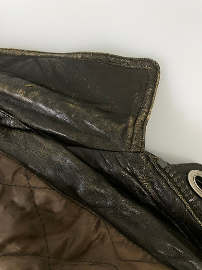 【現状渡し品】【メンズ】 FABIANI ファビアーニ LEATHER COAT レザー コート アウター 146-260918-hu-33-min サイズ：M カラー：ブラウン系 万代Net店