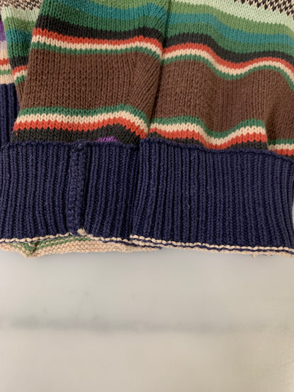 【中古品】【メンズ】 STRUCTURE ストラクチャー 90S NATIVE BORDER KNIT 90年代 ネイティブ ボーダー ニット メンズ トップス セーター ヴィンテージ 146-260710-em-22-min サイズ：L カラー：マルチカラー 万代Net店
