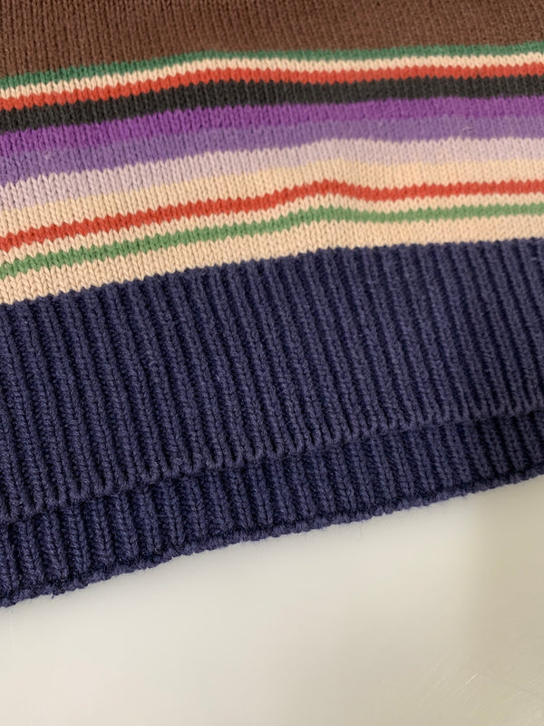 【中古品】【メンズ】 STRUCTURE ストラクチャー 90S NATIVE BORDER KNIT 90年代 ネイティブ ボーダー ニット メンズ トップス セーター ヴィンテージ 146-260710-em-22-min サイズ：L カラー：マルチカラー 万代Net店