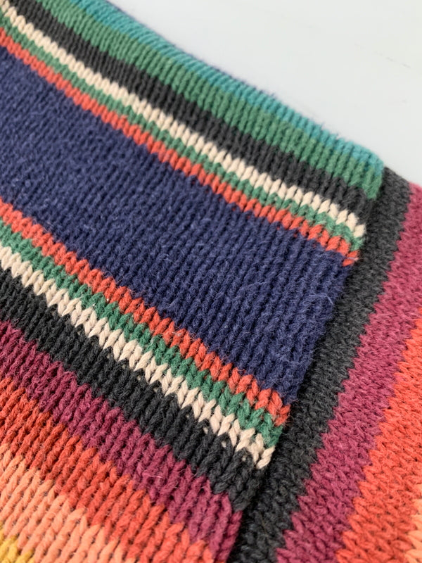 【中古品】【メンズ】 STRUCTURE ストラクチャー 90S NATIVE BORDER KNIT 90年代 ネイティブ ボーダー ニット メンズ トップス セーター ヴィンテージ 146-260710-em-22-min サイズ：L カラー：マルチカラー 万代Net店
