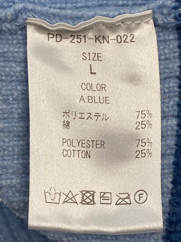 【中古品】【メンズ】 PHINGERIN フィンガリン 25SS CORDY KNIT MEXPARKA STRIPE PD-251-KN-022 コーディーニット メキシカンパーカ ストライプ トップス 140-251120-kk-04-min サイズ：L カラー：ブルー 万代Net店