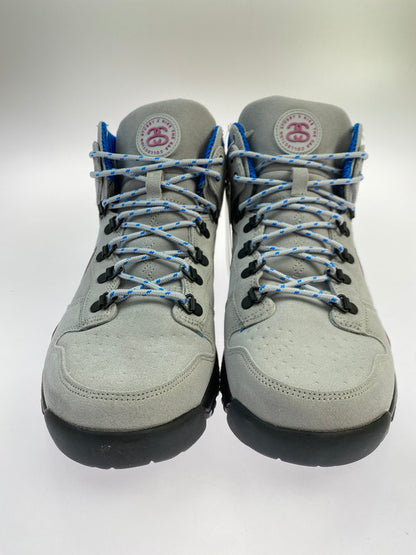 【未使用品】【メンズ】 NIKE ナイキ × STUSSY ステューシー 別注 コラボ DUNK HIGH OMS PREMIUM 576611-064 ダンク ハイ オフマウンテンシステム プレミアム スニーカー 靴 160-251120-kk-25-min カラー：GREY/PINK 万代Net店