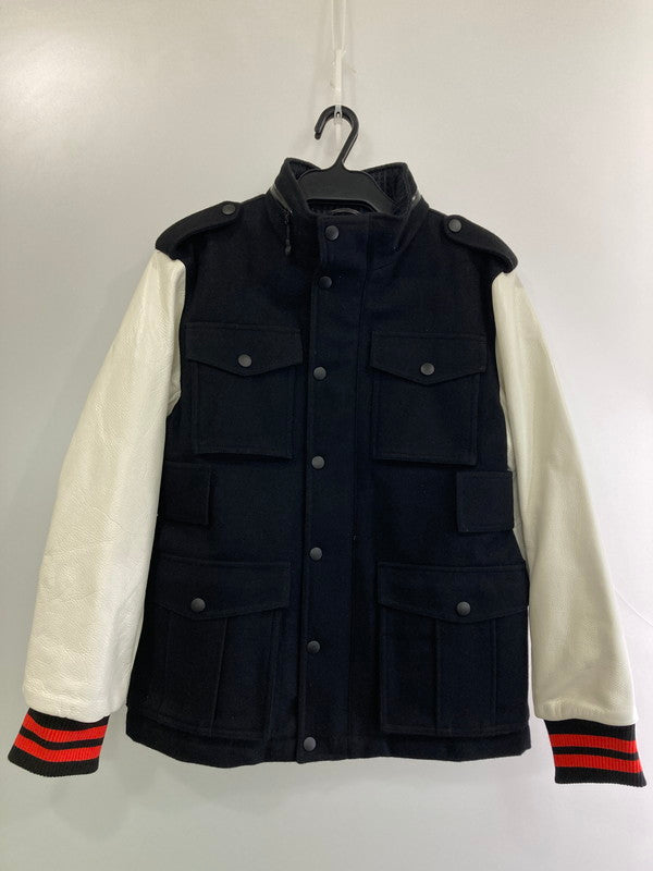 【中古品】【メンズ】 NIKE ナイキ 376106-010 M-65TYPE VARCITY JACKET バーシティジャケット 148-251116-zi-05-min サイズ：S カラー：ブラック/ホワイト 万代Net店