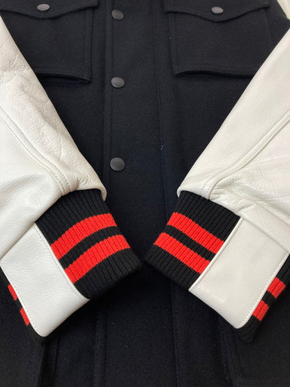 【中古品】【メンズ】 NIKE ナイキ 376106-010 M-65TYPE VARCITY JACKET バーシティジャケット 148-251116-zi-05-min サイズ：S カラー：ブラック/ホワイト 万代Net店