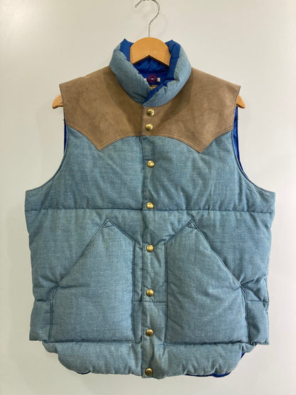 【中古品】【メンズ】 Rocky Mountain FeatherBed ロッキーマウンテンフェザーベッド × WAREHOUSE ウエアハウス 別注 コラボ DOWN VEST 450-482-72 ダウンベスト ライトアウター 145-251120-kk-06-min サイズ：38 カラー：ライトインディゴ 万代Net店