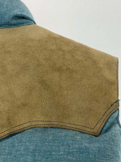 【中古品】【メンズ】 Rocky Mountain FeatherBed ロッキーマウンテンフェザーベッド × WAREHOUSE ウエアハウス 別注 コラボ DOWN VEST 450-482-72 ダウンベスト ライトアウター 145-251120-kk-06-min サイズ：38 カラー：ライトインディゴ 万代Net店