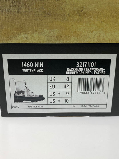 【中古美品】【メンズ】 Dr.Martens ドクターマーチン × NINE INCH NAILS ナイン・インチ・ネイルズ 別注 コラボ 24AW 8HOLE BOOTS 1460NIN 8ホールブーツ 靴 164-251120-kk-45-min サイズ：UK 8 カラー：WHITE+BLACK 万代Net店