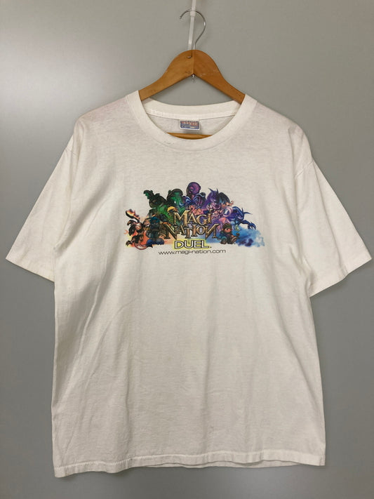 【中古品】【メンズ】 ALL SPORT EVENTS オールスポーツイベンツ 00's MAGINATION DUEL CHARACTER PRINT TEE 00年代 マジャイネーションデュエル キャラクター プリント Tシャツ 半袖 トップス 146-251119-kk-09-min サイズ：L カラー：ホワイト 万代Net店