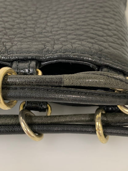 【中古品】【レディース】 PORTER ポーター × 5525 GALLERY ５５２５ギャラリー FRINGE POUCH 5525-LP10 フリンジポーチ 巾着 バッグ レザー レディース 188-251121-em-07-min カラー：ブラック 万代Net店