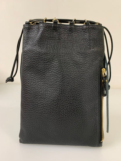 【中古品】【レディース】 PORTER ポーター × 5525 GALLERY ５５２５ギャラリー FRINGE POUCH 5525-LP10 フリンジポーチ 巾着 バッグ レザー レディース 188-251121-em-07-min カラー：ブラック 万代Net店