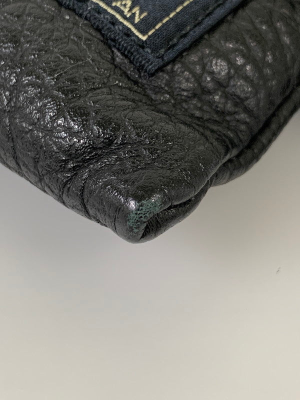 【中古品】【レディース】 PORTER ポーター × 5525 GALLERY ５５２５ギャラリー FRINGE POUCH 5525-LP10 フリンジポーチ 巾着 バッグ レザー レディース 188-251121-em-07-min カラー：ブラック 万代Net店